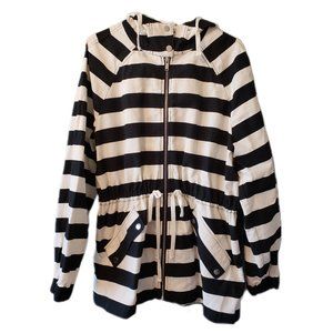 🍋Gap Black & White Striped Zip-up Jacket